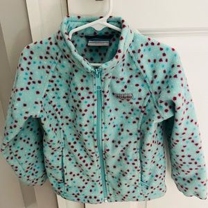 Girls 4T Columbia Polka Dot Fleece Jacket